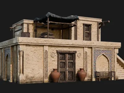 25-28 - Arabic Houses 4K Low-poly 3D model