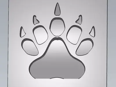 MakeIT Bear Feet Print Mold With Top Frame 3D model