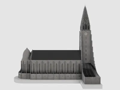 Hallgrimskirkja Iceland Reykjavik - Church of Hallgrimur 3D model