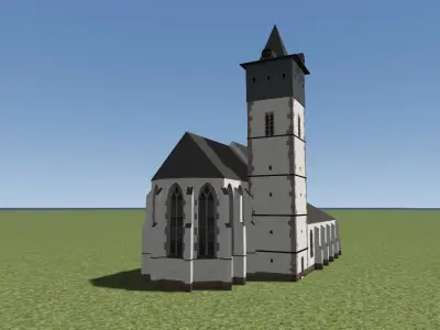 German Old Church Low-poly 3D model