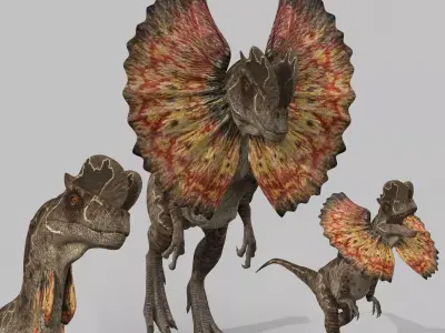Dilophosaur Forever - 8K 3D model