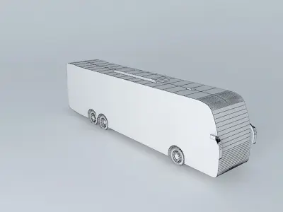 Buses bus with brazilian flag Free 3D model