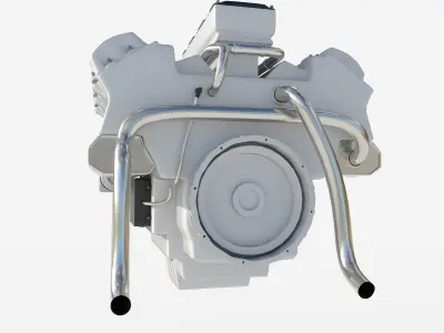 8 cylinder car engine 3D model