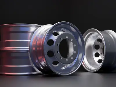 car wheel set Low-poly 3D model Low-poly 3D model