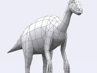 3DRT - Dinosaurs - Parasaurolophus Low-poly 3D model
