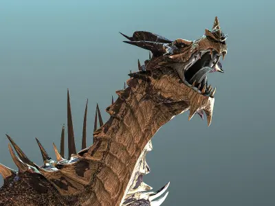 Dragon with spikes Low-poly 3D model