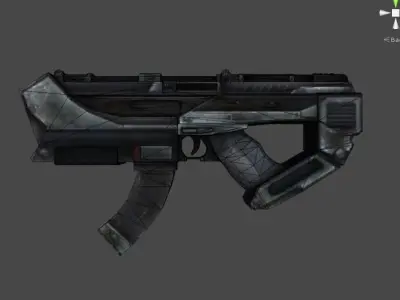 Modern Assault Gun low-poly 3D Model Low-poly 3D model