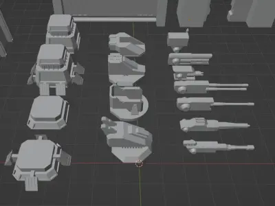Modular defensive base 3D model