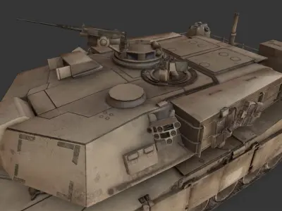 M1 Abrams tank Low-poly 3D model