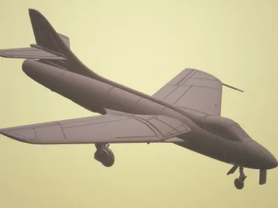 HAWKER HUNTER F1 AND F2 1-72 SCALE HIGHLY DETAILED MODEL 3D print model