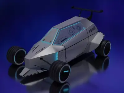 Moon Racer Low-poly 3D model