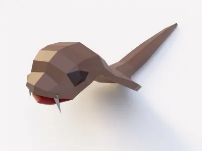 Baby snake 3d model Free low-poly 3D model