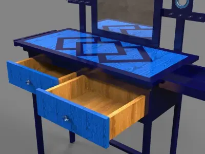 Vanity dressing table with drawers Free 3D model