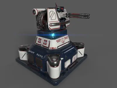 Small 30mm Autocannon 3D model