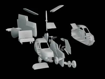 The 3D printing model of the AeroCar aircraft 3D print model