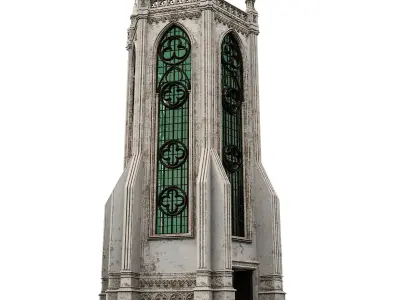 GOTHIC CASTLE BUILDING 2 Low-poly 3D model