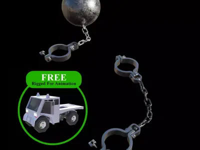 Leg Shackles And Ball Shackle Cuff Low-poly 3D model