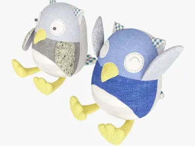 Plush Scrappy Hoot Owl Low-poly 3D model