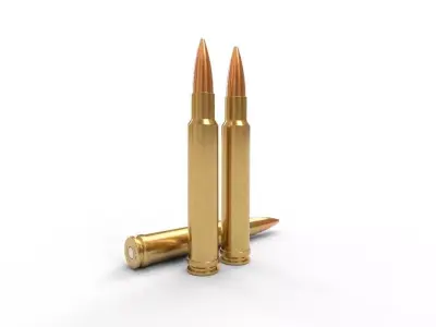 340 Weatherby Magnum Ammo Low-poly 3D model