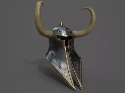 Helmet with horns Low-poly 3D model