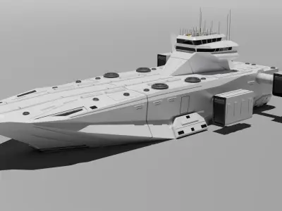 Nomad Landing Ship Low-poly 3D model