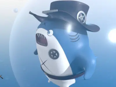 Bloop the CowboyShark 3D model