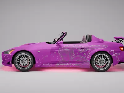 Honda S2000 Veilside 2001 F2 Free low-poly 3D model