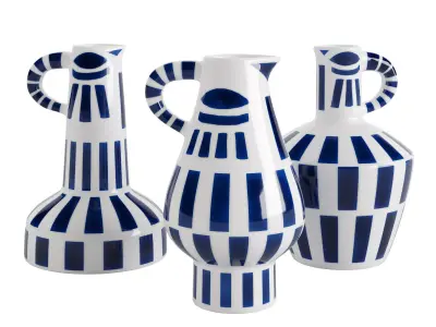 Sargadelos Bird Bud Vase in color Blue 3D model