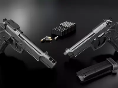 Beretta M9A3 9MM Handgun Low-poly 3D model