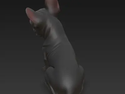 French Bulldog Dog Realistic 3D Model - Low Poly Realistic Low-poly 3D model