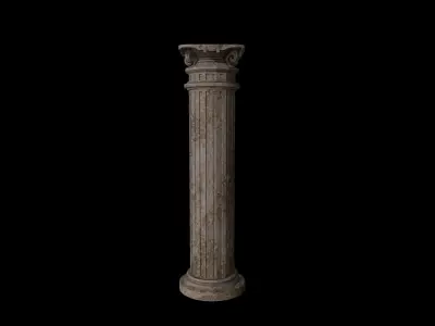 Column wooden 3D model