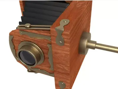 Antique Folding Camera 3D model