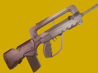 3D FAMAS Assault Rifle Model Precision Crafted for Perfection Low-poly 3D model