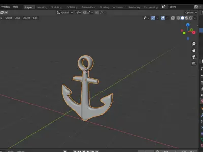 Anchor realistic 3d model Low-poly 3D model