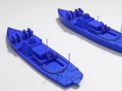 Old Small Armored River MineSweper 4 variants 3D print model