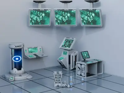 Sci-Fi Laboratory Pack 7 Low-poly 3D model