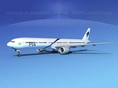 Boeing 777-300 MP Pakistan Airlines 3D model