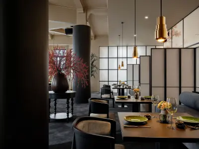 Modern Chinese Japanese Fusion Restaurant Interior Scene 3D model