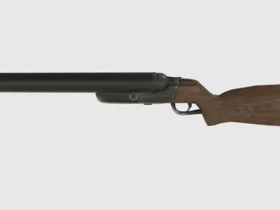 Low Poly Double Barrel Shotgun With PBR Materials Low-poly 3D model