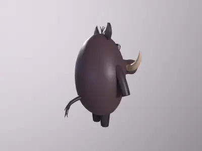 Pig LowPoly warthog Free low-poly 3D model