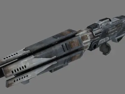 Laser rifle stylish gun low-poly 3D model Low-poly 3D model