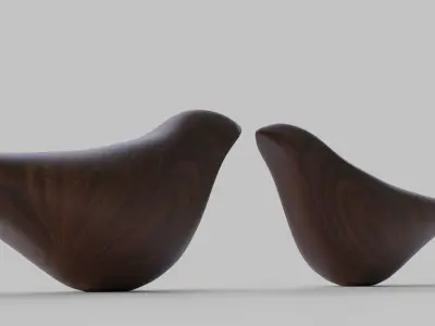 Wooden Bird Showpieces Free 3D model