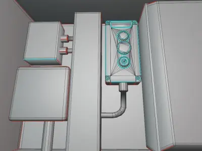 Pump Panel 3 Low-poly 3D model