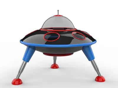 Ufo flying spaceship Low-poly 3D model