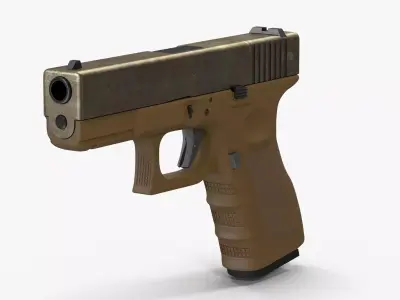 Glock 19 Brown Rough Low-poly 3D model