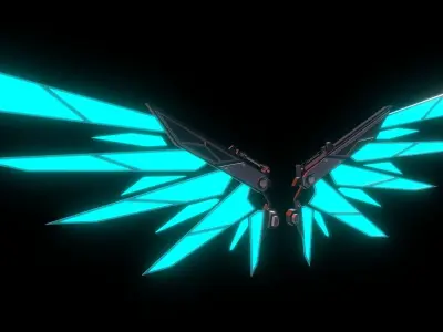 Mechanic Wing Low-poly 3D model