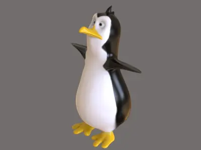 Penguin Toon Low-poly 3D model