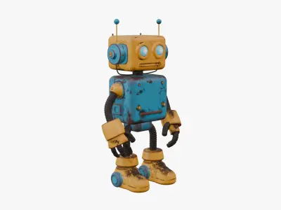 Cartoon Style Robot Low-poly 3D model