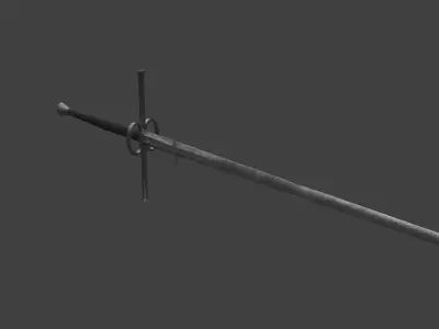 Two-handed Sword Zweichander German Low-poly 3D model