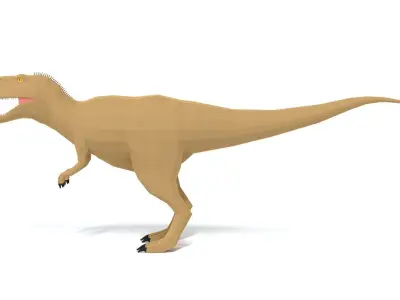 Low Poly Cartoon Abelisaurus Dinosaur Low-poly 3D model